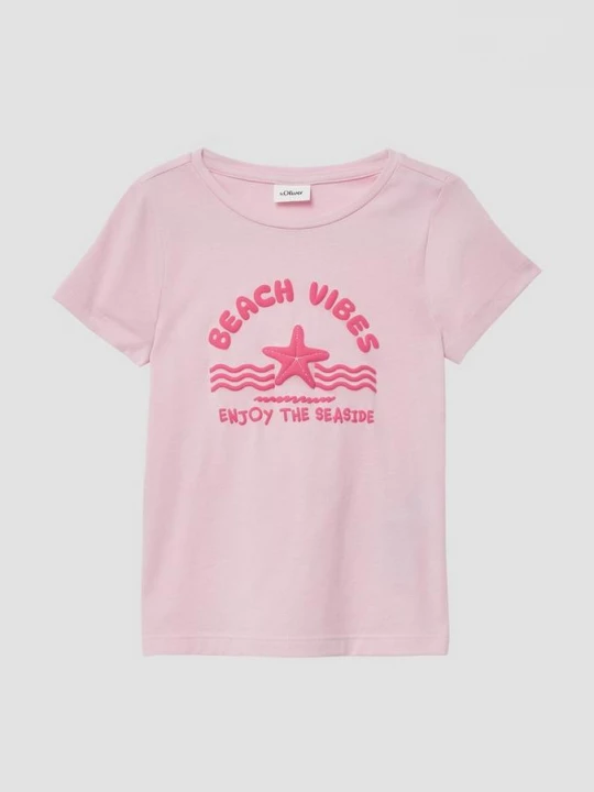 Foto van product katoenen T-shirt met print s.Oliver roze
