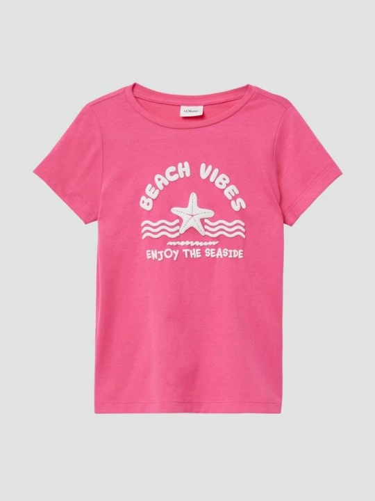 Foto van product katoenen T-shirt met print s.Oliver roze
