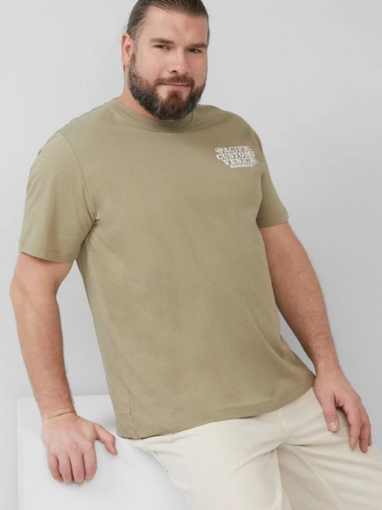 Foto van product Katoenen T-shirt met ronde hals en artwork s.Oliver olijfgroen