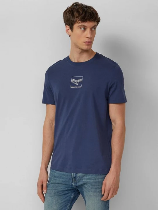 Foto van product Katoenen T-shirt met ronde hals en opdruk op de voorkant s.Oliver blauw
