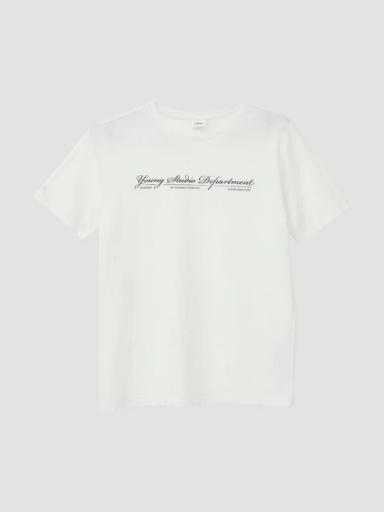 Foto van product Katoenen T-shirt met tekstprint s.Oliver