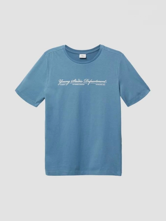 Foto van product Katoenen T-shirt met tekstprint s.Oliver blauw