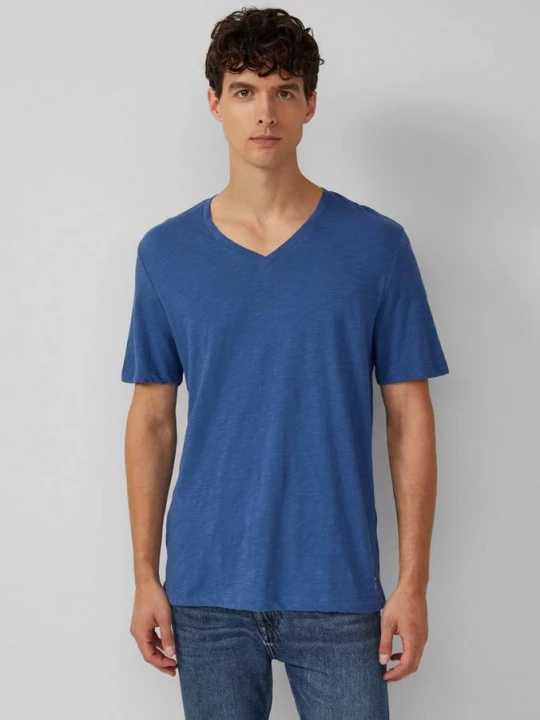 Foto van product Katoenen T-shirt met V-hals s.Oliver blauw
