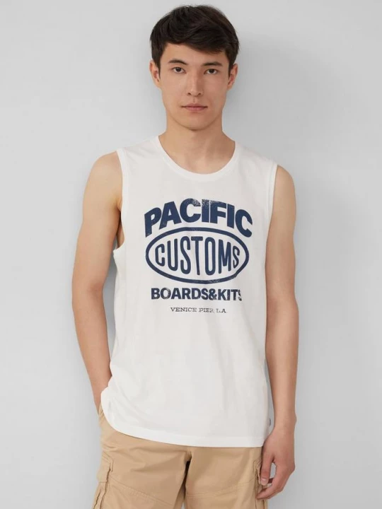 Foto van product Katoenen tanktop met print op de voorkant s.Oliver wit