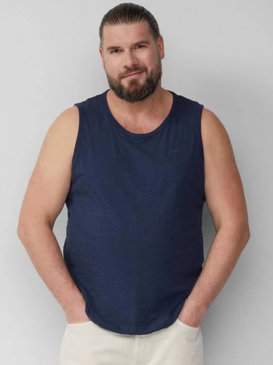 Foto van product Katoenen tanktop met vlamgarenstructuur s.Oliver blauw