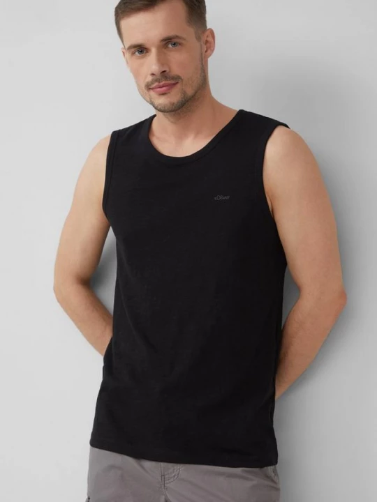 Foto van product Katoenen tanktop met vlamgarenstructuur s.Oliver zwart