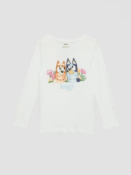 Foto van product Katoenen top met lange mouwen en Bluey® print s.Oliver wit
