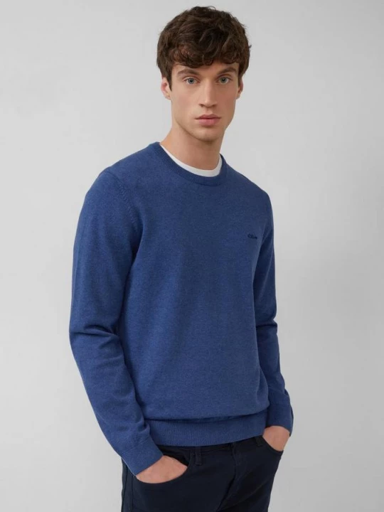 Foto van product Katoenen trui met geborduurd logo s.Oliver blauw
