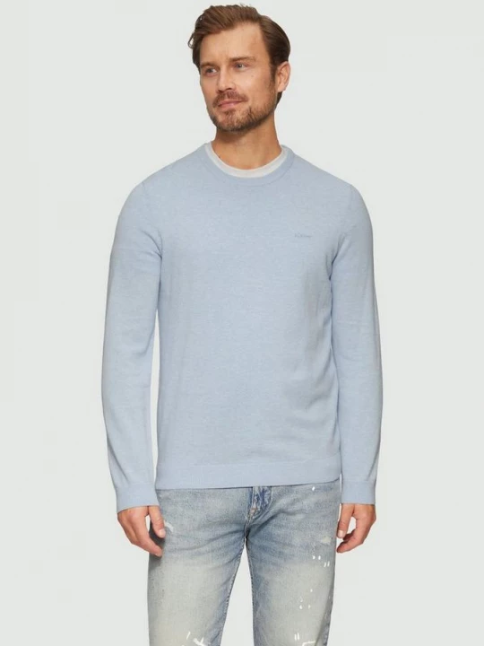 Foto van product Katoenen trui met geborduurd logo s.Oliver blauw