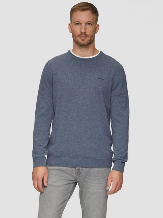 Foto van product Katoenen trui met geborduurd logo s.Oliver blauw