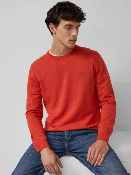 Foto van product Katoenen trui met geborduurd logo s.Oliver rood
