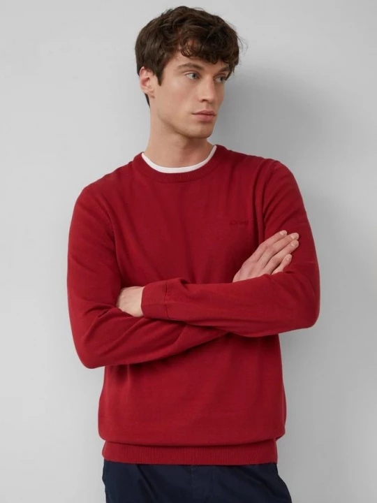 Foto van product Katoenen trui met geborduurd logo s.Oliver rood