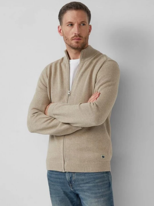 Foto van product Katoenen vest met opstaande kraag en logopatch s.Oliver beżowy