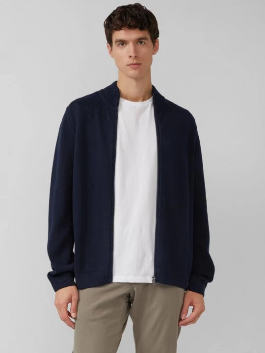 Foto van product Katoenen vest met opstaande kraag en logopatch s.Oliver blauw