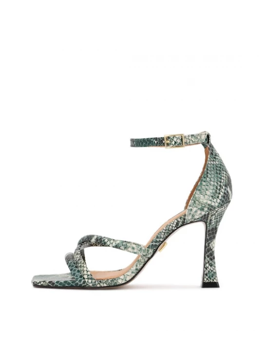 Foto van product Kazar Sandalen met riem ecru / groen / donkergroen