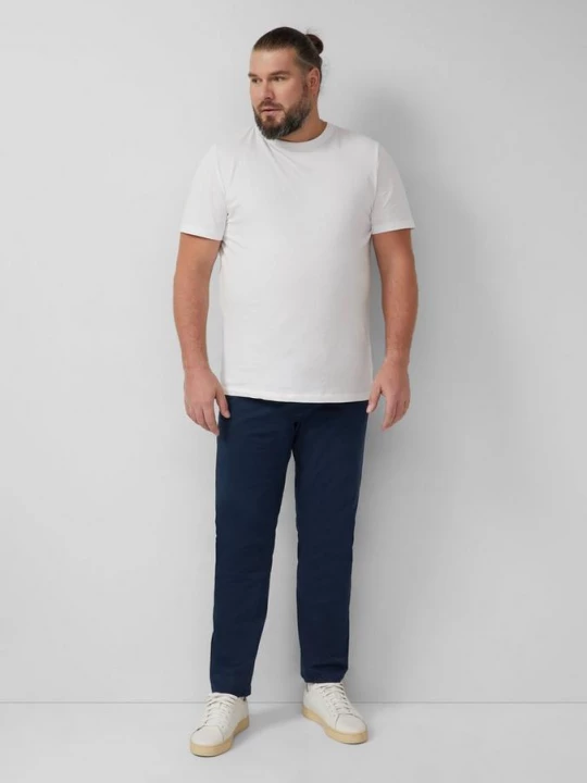 Foto van product Keperkatoenen broek met decoratieve stiksels s.Oliver blauw