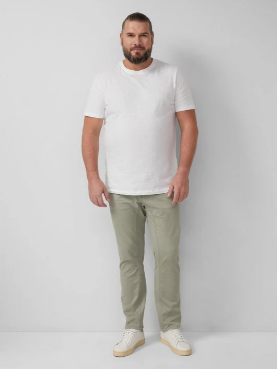Foto van product Keperkatoenen broek met decoratieve stiksels s.Oliver olijfgroen