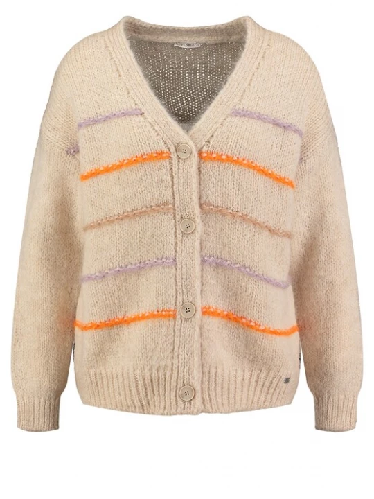 Foto van product Key Largo Gebreid vest 'Candy' beige / mokka / lila / oranje