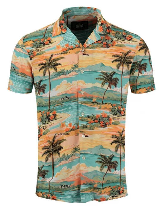 Foto van product Key Largo Overhemd 'Cabana' turquoise / geel / groen / lichtoranje