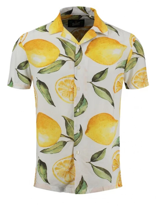 Foto van product Key Largo Overhemd 'Citron' geel / groen / spar / wit