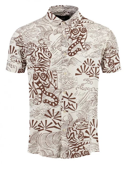 Foto van product Key Largo Overhemd 'RESORT' beige / bruin / wit