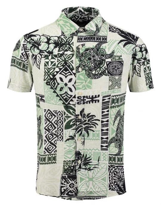 Foto van product Key Largo Overhemd 'Tahiti' crème / appel / zwart