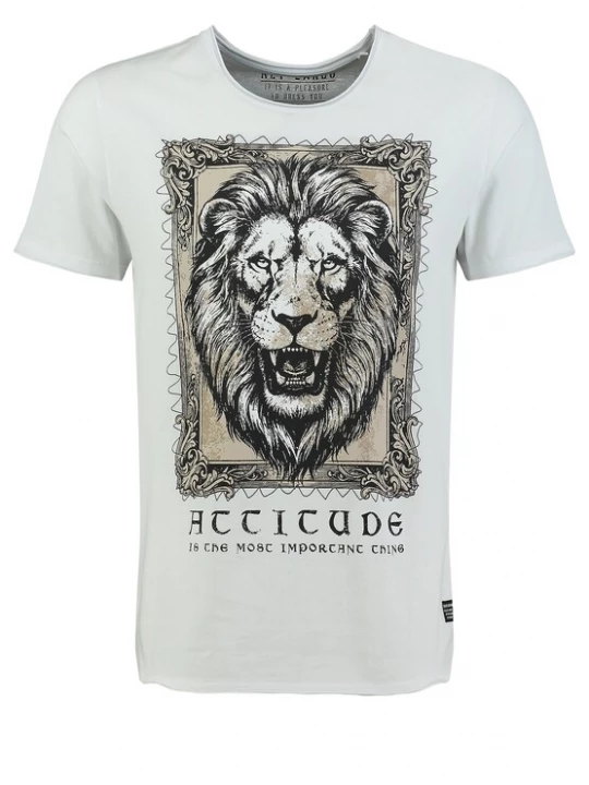 Foto van product Key Largo Shirt 'Attitude' beige / zwart / eierschaal
