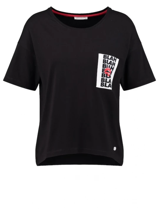 Foto van product Key Largo Shirt 'Blah' rood / zwart / wit