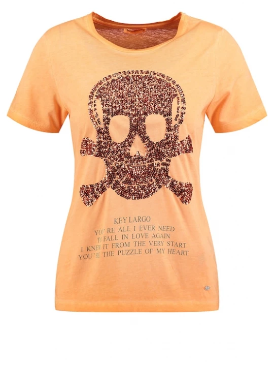 Foto van product Key Largo Shirt 'Bone' chocoladebruin / abrikoos