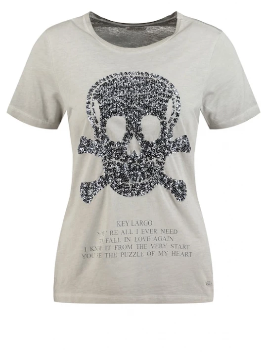 Foto van product Key Largo Shirt 'Bone' lichtgrijs / zilver