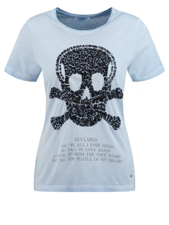 Foto van product Key Largo Shirt 'Bone' smoky blue / zwart