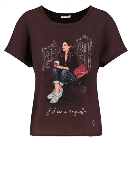 Foto van product Key Largo Shirt 'BREAK' bruin / rood / zwart