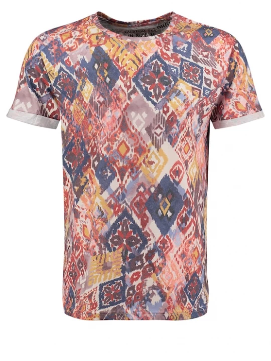 Foto van product Key Largo Shirt 'Cancun' enziaan / chocoladebruin / mauve / rood