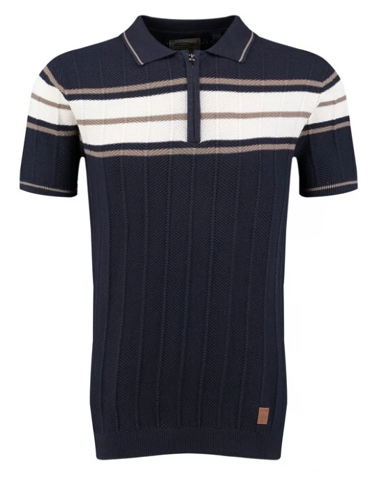 Foto van product Key Largo Shirt donkerbeige / navy / wit