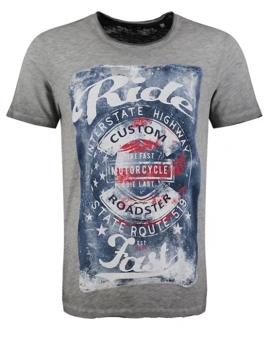 Foto van product Key Largo Shirt 'Fast' blauw denim / grijs / rood / wit