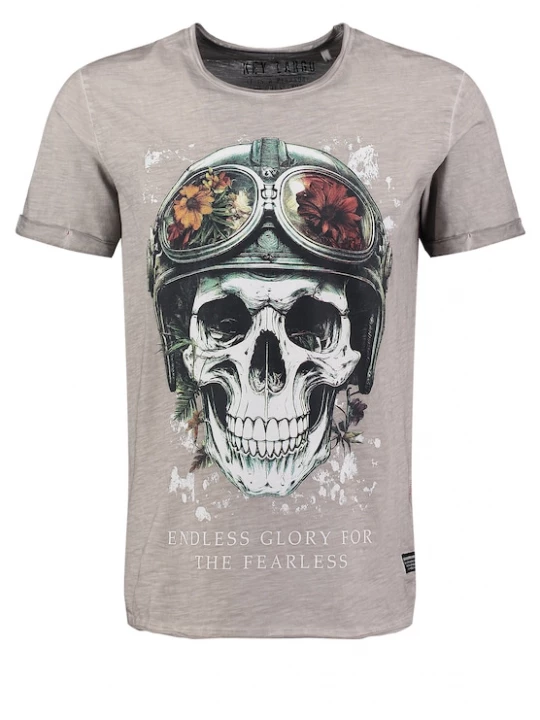 Foto van product Key Largo Shirt 'Fearless' geel / grijs gemêleerd / groen / zwart