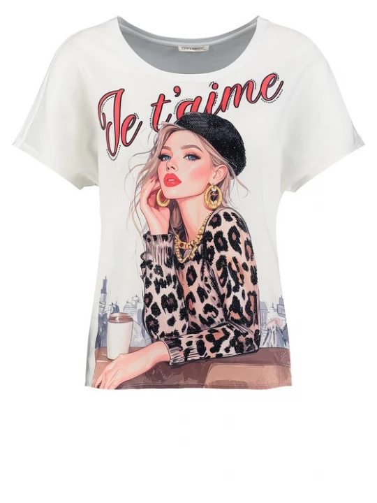 Foto van product Key Largo Shirt 'Femme' bruin / rood / offwhite