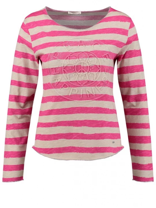 Foto van product Key Largo Shirt 'Happiness' beige / rosa