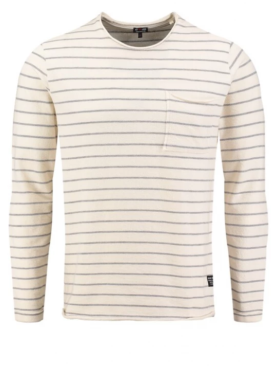 Foto van product Key Largo Shirt 'KLBruno' crème / donkergrijs