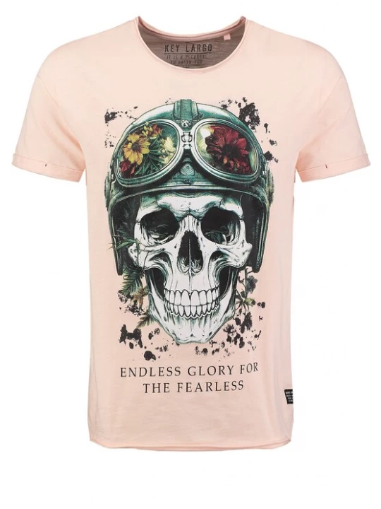 Foto van product Key Largo Shirt 'KLFEARLESS' donkergroen / poederroze / zwart / wit