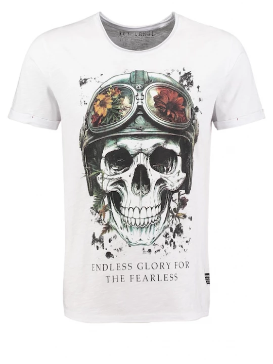 Foto van product Key Largo Shirt 'KLFEARLESS' grijs / zwart / wit