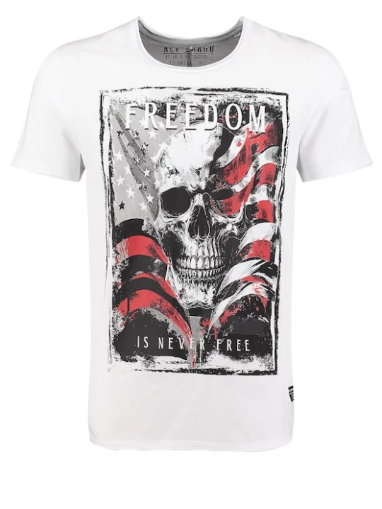 Foto van product Key Largo Shirt 'KLFREEDOM' rood / zwart / wit
