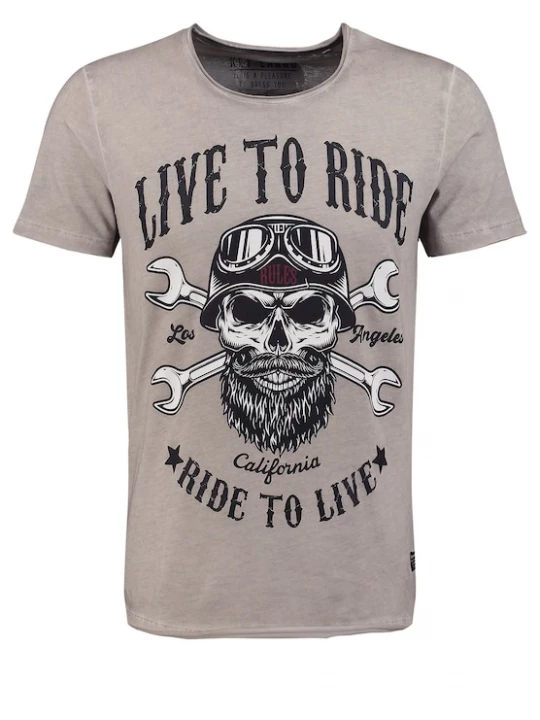 Foto van product Key Largo Shirt 'KLMechanic' taupe / zwart