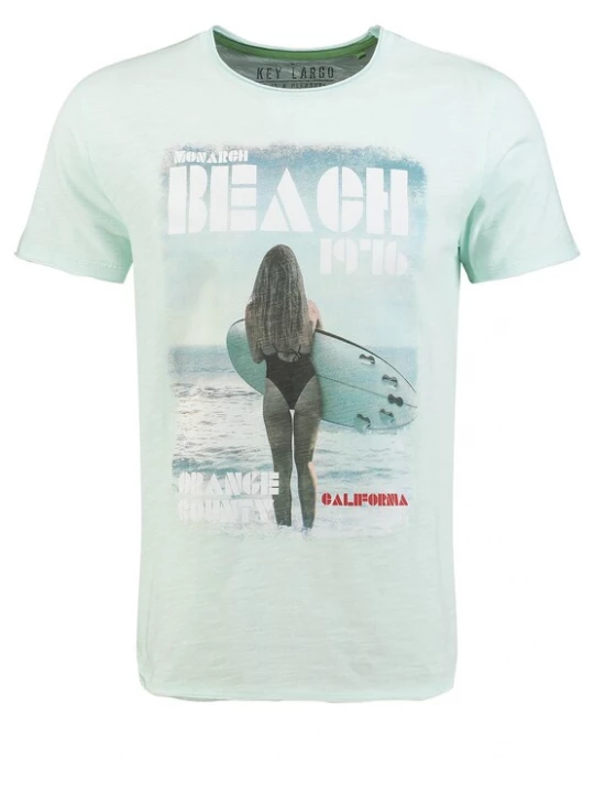 Foto van product Key Largo Shirt 'KLMonarch Beach' mintgroen / zwart / wit