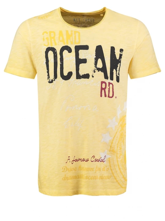Foto van product Key Largo Shirt 'KLOcean' geel / donkerrood / zwart / wit