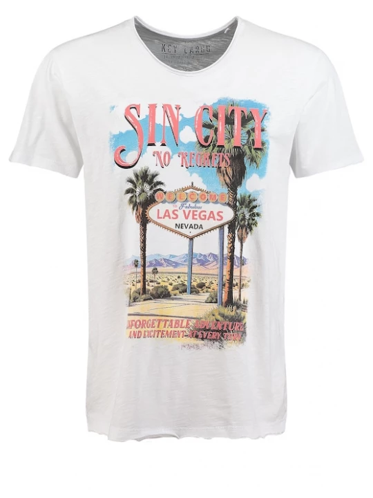 Foto van product Key Largo Shirt 'KLSin City' lichtblauw / donkergroen / pink / wit