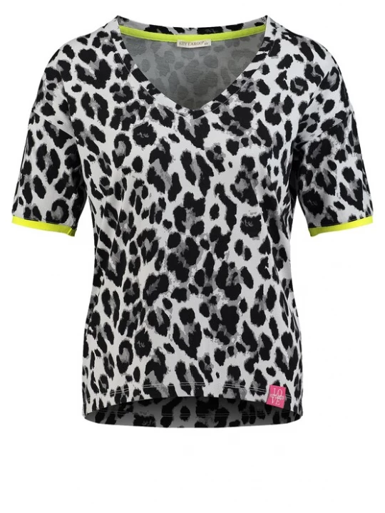 Foto van product Key Largo Shirt 'Leonora' neongeel / zwart / wit