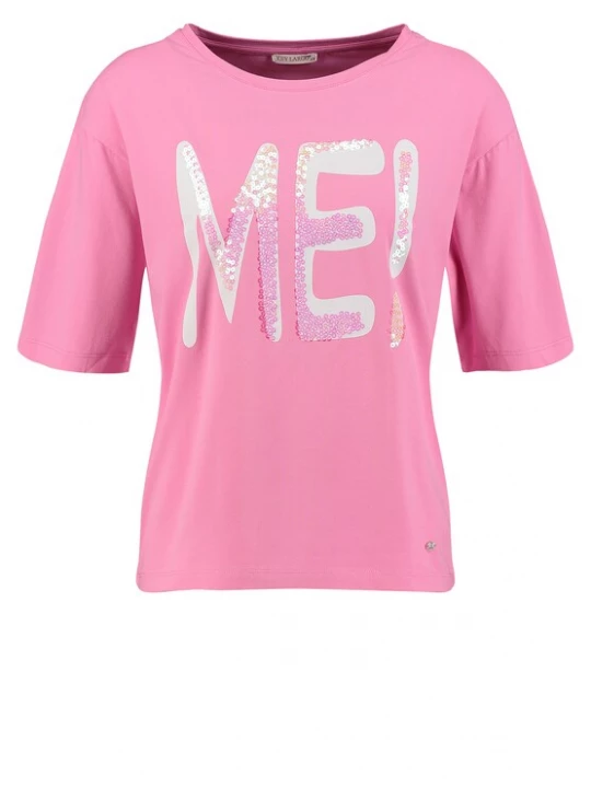 Foto van product Key Largo Shirt 'ME' lichtgrijs / rosa