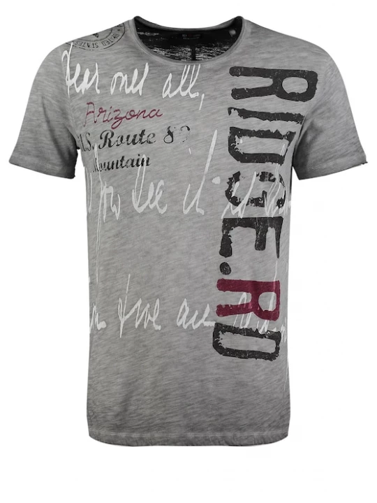 Foto van product Key Largo Shirt 'Ridge' grijs / wijnrood / zwart / wit