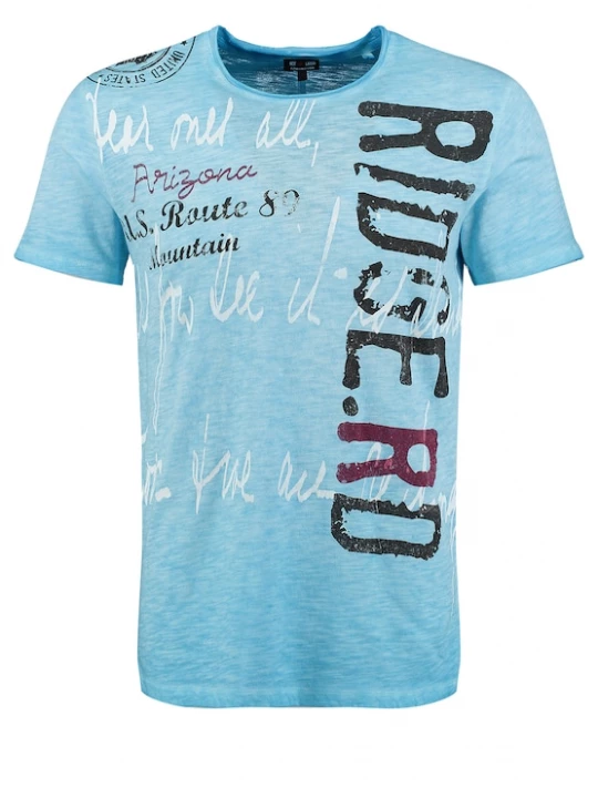 Foto van product Key Largo Shirt 'Ridge' hemelsblauw / wijnrood / zwart / wit